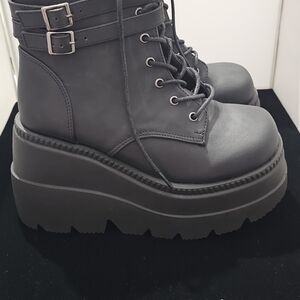 Stylish Black Platform Ankle Boots